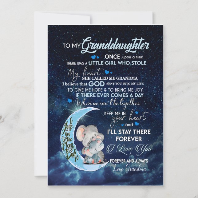 Granddaughter Lovers | Letter To My Granddaughter Invitation (Front)