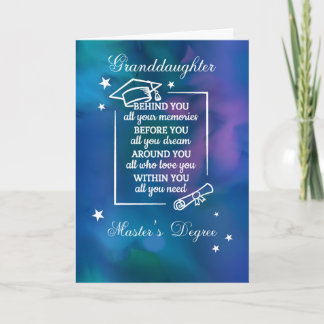 Granddaughter Master’s Degree Graduation Quote Card