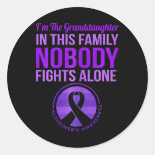 Granddaughter Nobody Fights Alone Heimerheimer's A Classic Round Sticker