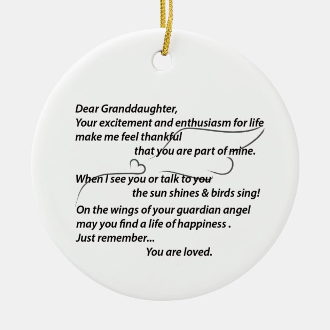 Granddaughter ornament gift... Personalise  (Front)