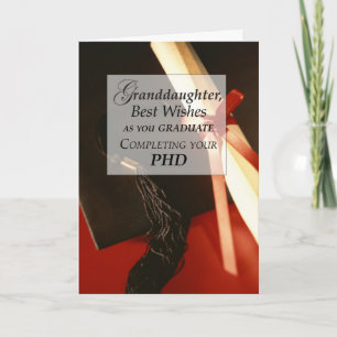 Granddaughter PHD, Doctorate, Graduation Wishes Card