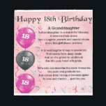 Granddaughter Poem - 18th Birthday Notepad<br><div class="desc">A great gift for a special granddaughter on her 18th Birthday</div>