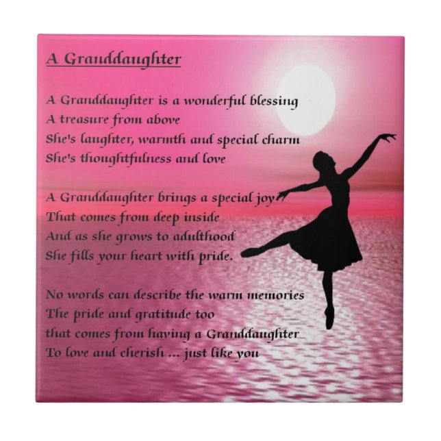 Granddaughter Poem - ballerina Tile (Front)