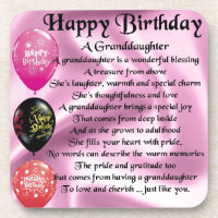 Granddaughter Poem - Happy Birthday Design