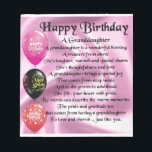 Granddaughter Poem - Happy Birthday Design Notepad<br><div class="desc">A great gift for a special granddaughter on her birthday</div>