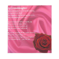 Granddaughter Poem - pink silk & rose
