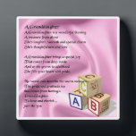 Granddaughter Poem Plaque - Baby Blocks Design<br><div class="desc">A great gift for a special granddaughter</div>