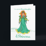 Granddaughter Princess Birthday, Green Card<br><div class="desc">Make a birthday of your granddaughter very special by sending her this magical princess with a green dress,  card.</div>