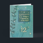 Granddaughter Religious 12th Birthday Hand Drawn Card<br><div class="desc">Don’t miss her special day. Celebrate with her and with the whole family and send this beautiful hand drawn looking card when she celebrates her 12th birthday soon.</div>