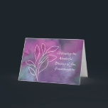 Granddaughter Religious Birthday Blessings  Card<br><div class="desc">Surprise your cherished granddaughter on her special day with this modern birthday card. The captivating blend of magenta, purple, lavender, and navy blue watercolors sets the stage for a heartfelt message. Delicate white outline leaves symbolise growth and blessings, while inside, the message celebrates her as a treasured gift from God....</div>