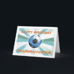 Granddaughter Soccer Birthday with Ball, Orange on Card<br><div class="desc">A wonderful Birthday card for a Granddaughter who loves sports and spending time in the outdoors. A starburst behind a big soccer ball with a happy message in orange colour.</div>