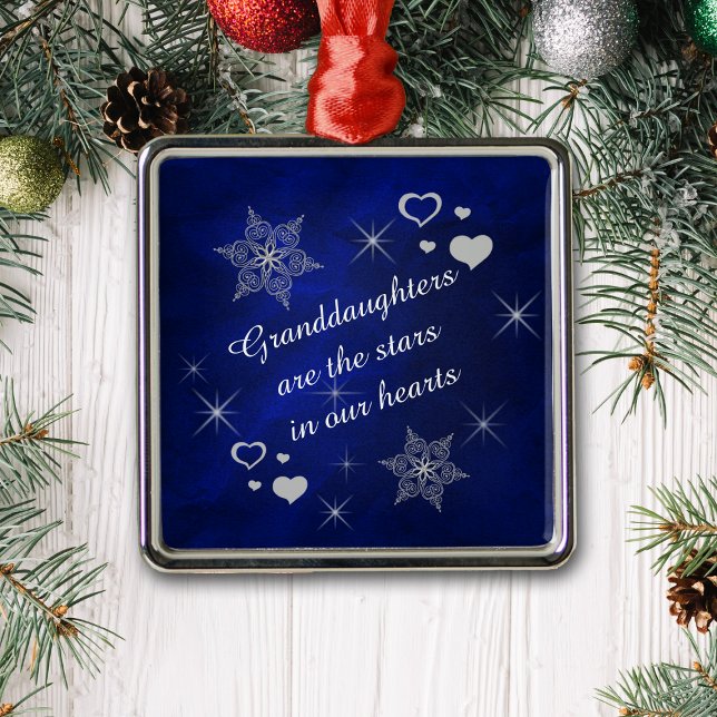 Granddaughter Star Snowflake Keepsake Metal Tree Decoration (Creator Uploaded)