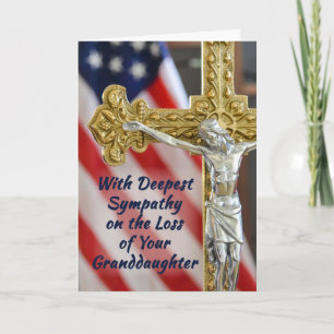 Granddaughter, Sympathy Religious Military Card