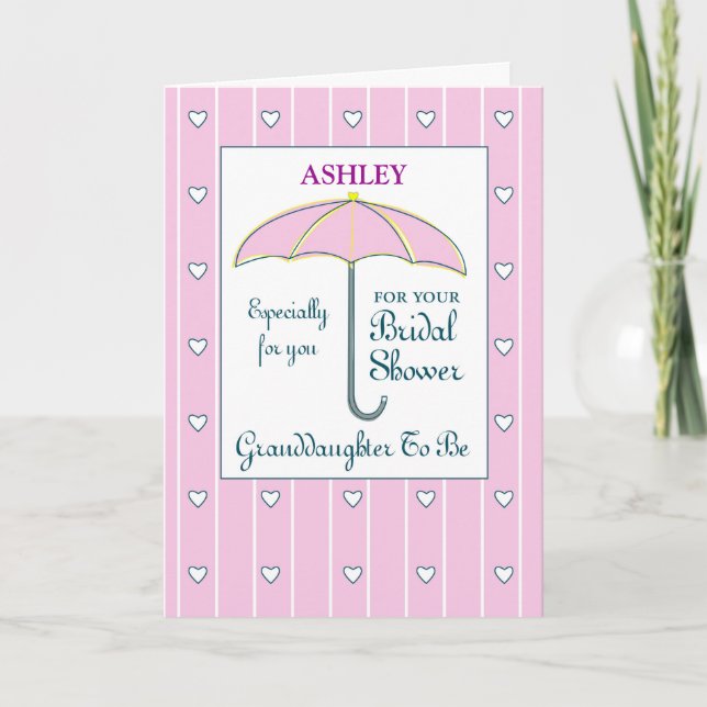 Granddaughter To Be Personalise Name Bridal Shower Card (Front)