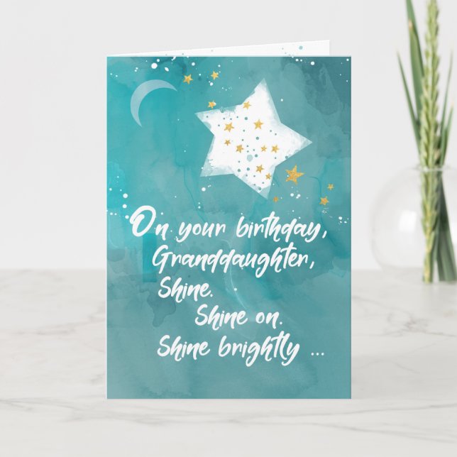 Granddaughter Tween or Teen Birthday Night Sky Card (Front)
