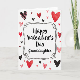 Granddaughter Valentines Watercolor Card