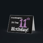 Granddaughter's 11th birthday, black, purple. card<br><div class="desc">A black background featuring purple and white text,  on this fun,  birthday greeting for a granddaughter. My Funny Mind Greetings.</div>