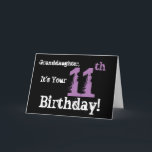 Granddaughter's 11th birthday, black, purple. card<br><div class="desc">A black background featuring purple and white text,  on this fun,  birthday greeting for a granddaughter. My Funny Mind Greetings.</div>
