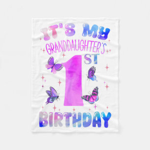 Granddaughters 1st Birthday Butterfly 1 Years Old Fleece Blanket