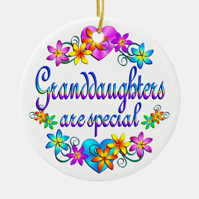 Granddaughters are Special Ceramic Tree Decoration (Front)