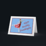 Granddaughter's Birthday Card with Ballerina<br><div class="desc">This lovely little ballerina dances happily on this colourful birthday greeting card.</div>