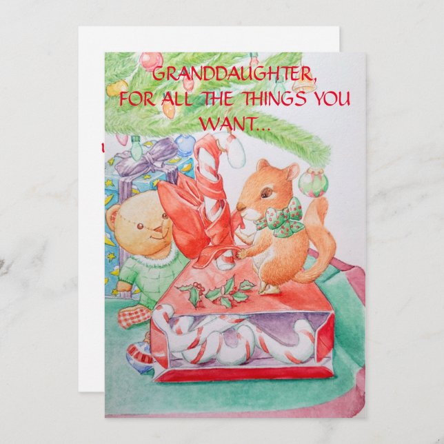 Granddaughter's Christmas Greeting Card  (Front/Back)