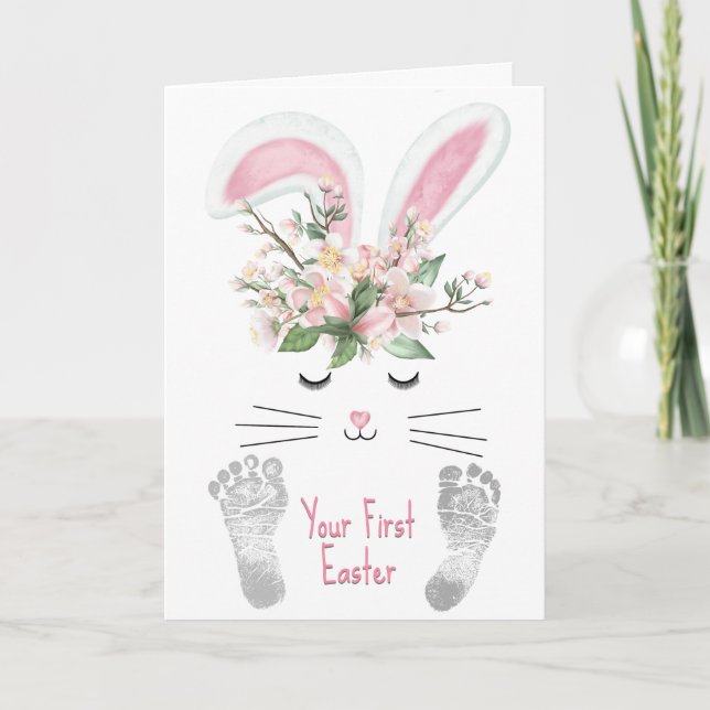 Granddaughter's First Easter Bunny Holiday Card (Front)
