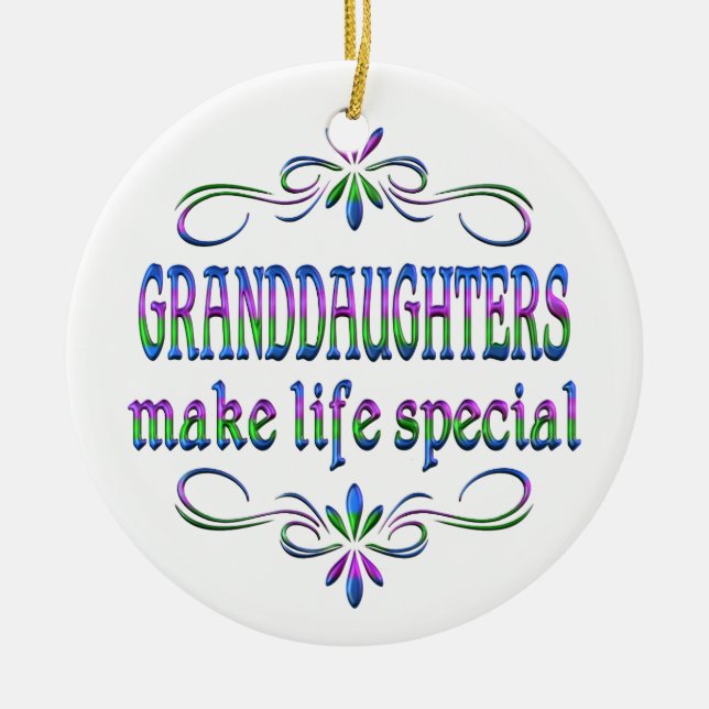 Granddaughters Make Life Special Ceramic Tree Decoration (Front)