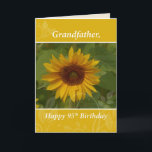 Grandfather 95th Birthday with Sunflower Card<br><div class="desc">Let's light the candles and celebrate your Grandfather’s 95th Birthday. This huge golden sunflower surrounded by green leaves is perfect for a grandpa who loves nature.</div>