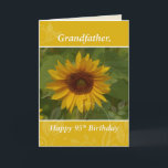 Grandfather 95th Birthday with Sunflower Card<br><div class="desc">Let's light the candles and celebrate your Grandfather’s 95th Birthday. This huge golden sunflower surrounded by green leaves is perfect for a grandpa who loves nature.</div>