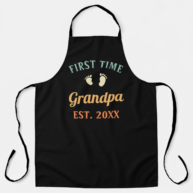 Grandfather Abuelo Nonno Gramps First Time Grandpa Apron (Front)