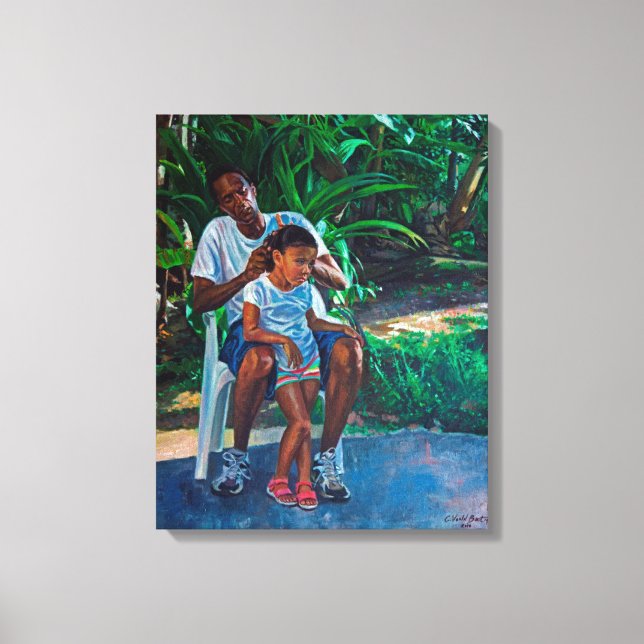 Grandfather and Child 2010 Canvas Print (Front)