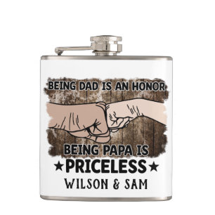 Grandfather Being Papa Is Priceless Father Hip Flask