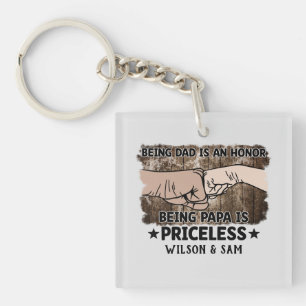 Grandfather   Being Papa Is Priceless   Father Key Ring