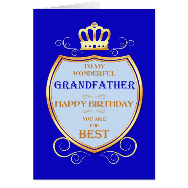 Grandfather Birthday with Shield (Front)