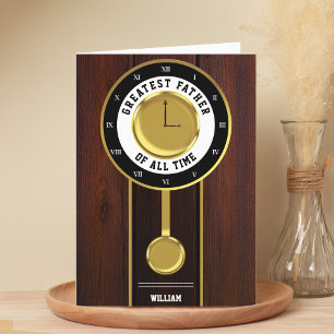 Grandfather Clock Greatest Father Father's Day Thank You Card