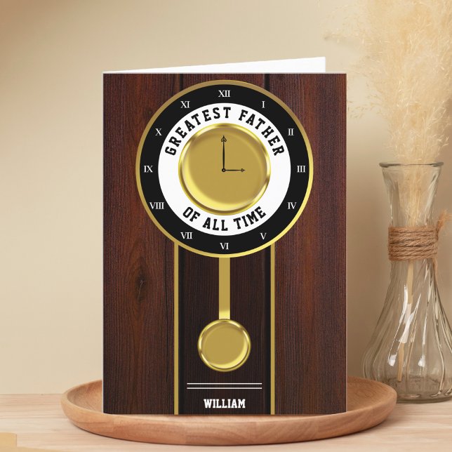 Grandfather Clock Greatest Father Father's Day Thank You Card (Grandfather Clock Greatest Father Father's Day Thank You Card)