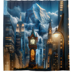 Grandfather Clock Shower Curtain