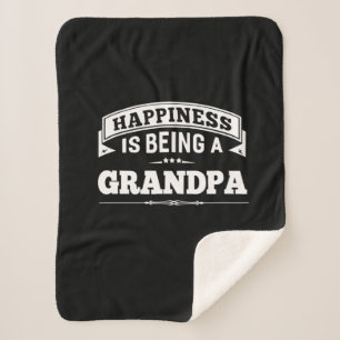 Grandfather Gift   Happiness Is Being A Grandpa Sherpa Blanket