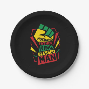 Grandfather Gift Husband Father And King Paper Plate