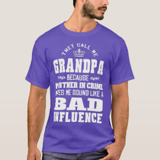 Grandfather Grandpa Partner In Crime Men Humour Fa T-Shirt
