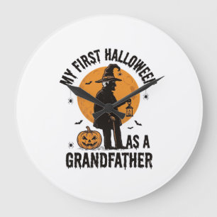 Grandfather Halloween Shirt First Spooky Grandpa_1 Large Clock