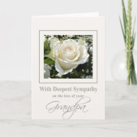 Grandfather loss Rose sympathy Card