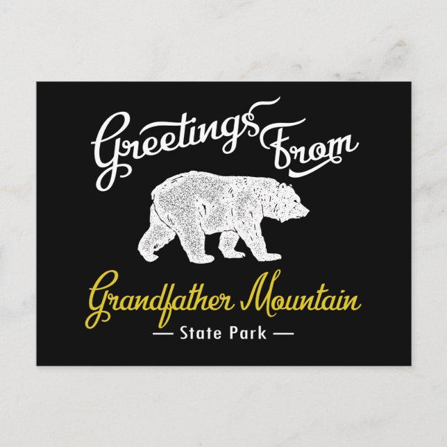 Grandfather Mountain State Park Bear Postcard (Front)