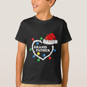 Grandfather Of Merry Christmas Red Santa Hat Xmas  T-Shirt
