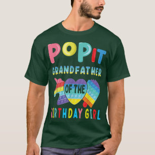 grandfather of the Birthday Girl Pop It Unicorn Bi T-Shirt