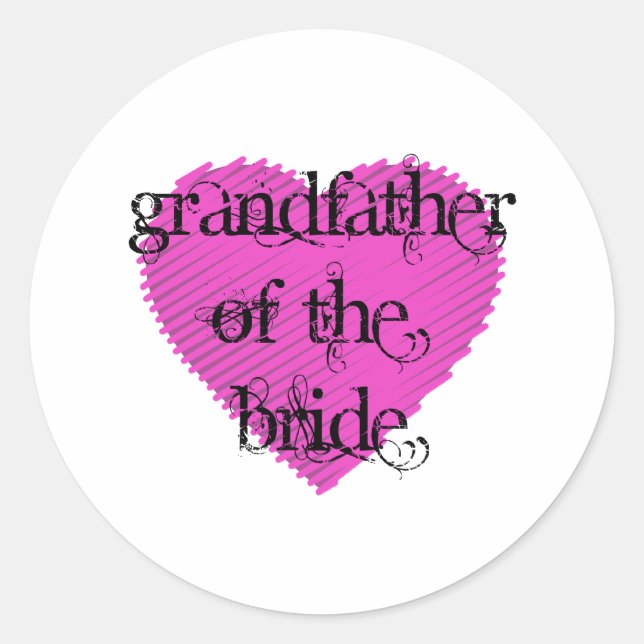 Grandfather of the Bride Classic Round Sticker (Front)