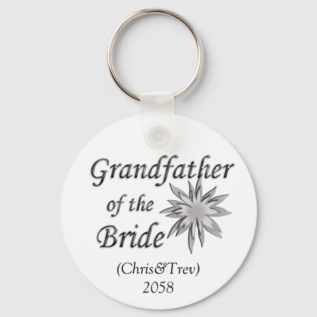 Grandfather of the Bride Key Ring (Front)