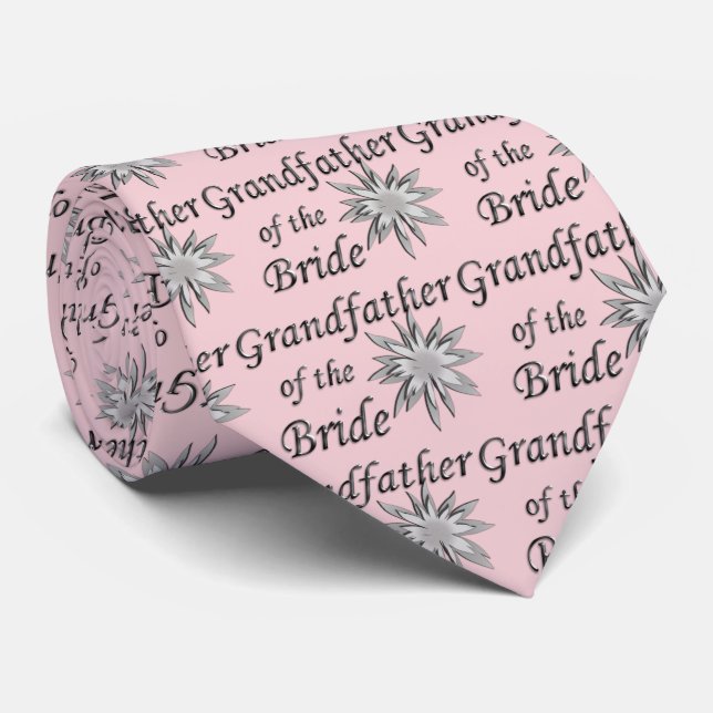 Grandfather of the Bride Pink Tie (Rolled)