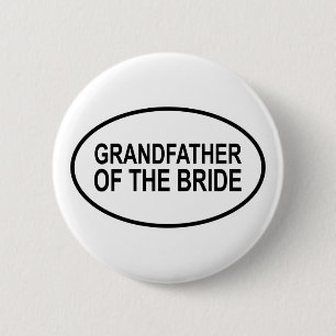 Grandfather of the Bride Wedding Oval 6 Cm Round Badge